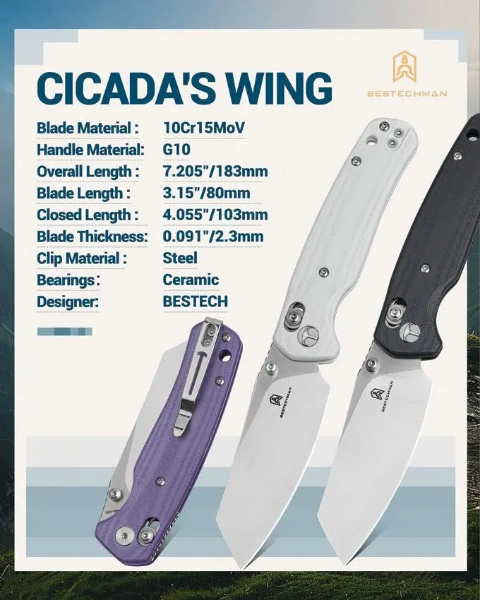 Bestech Cicada's Wing Ultem Folding Knife