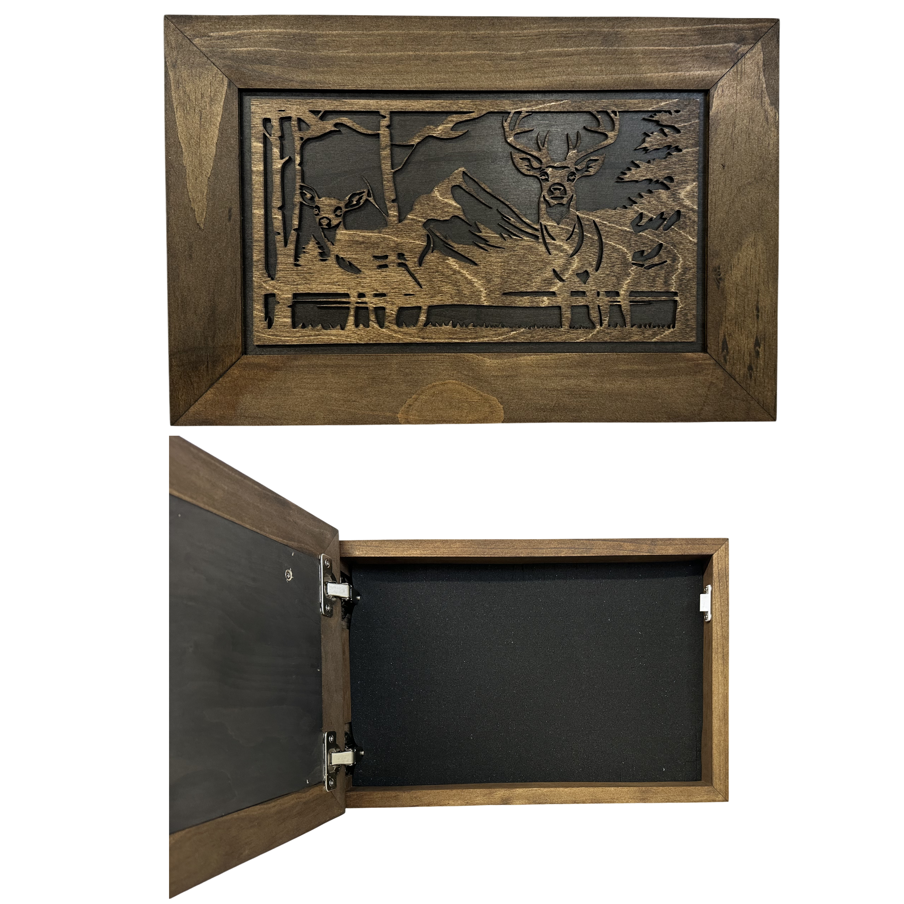 Stylish Buck & Doe Wall-Mounted Gun Cabinet – Elegant Lockable Storage for Your Home