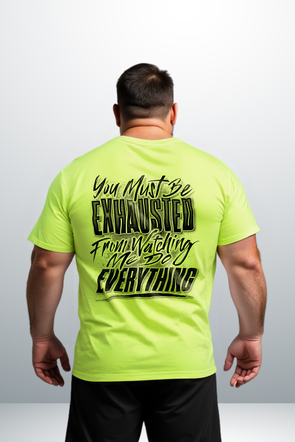 Exhausted - Safety Yellow Pocket T-Shirt