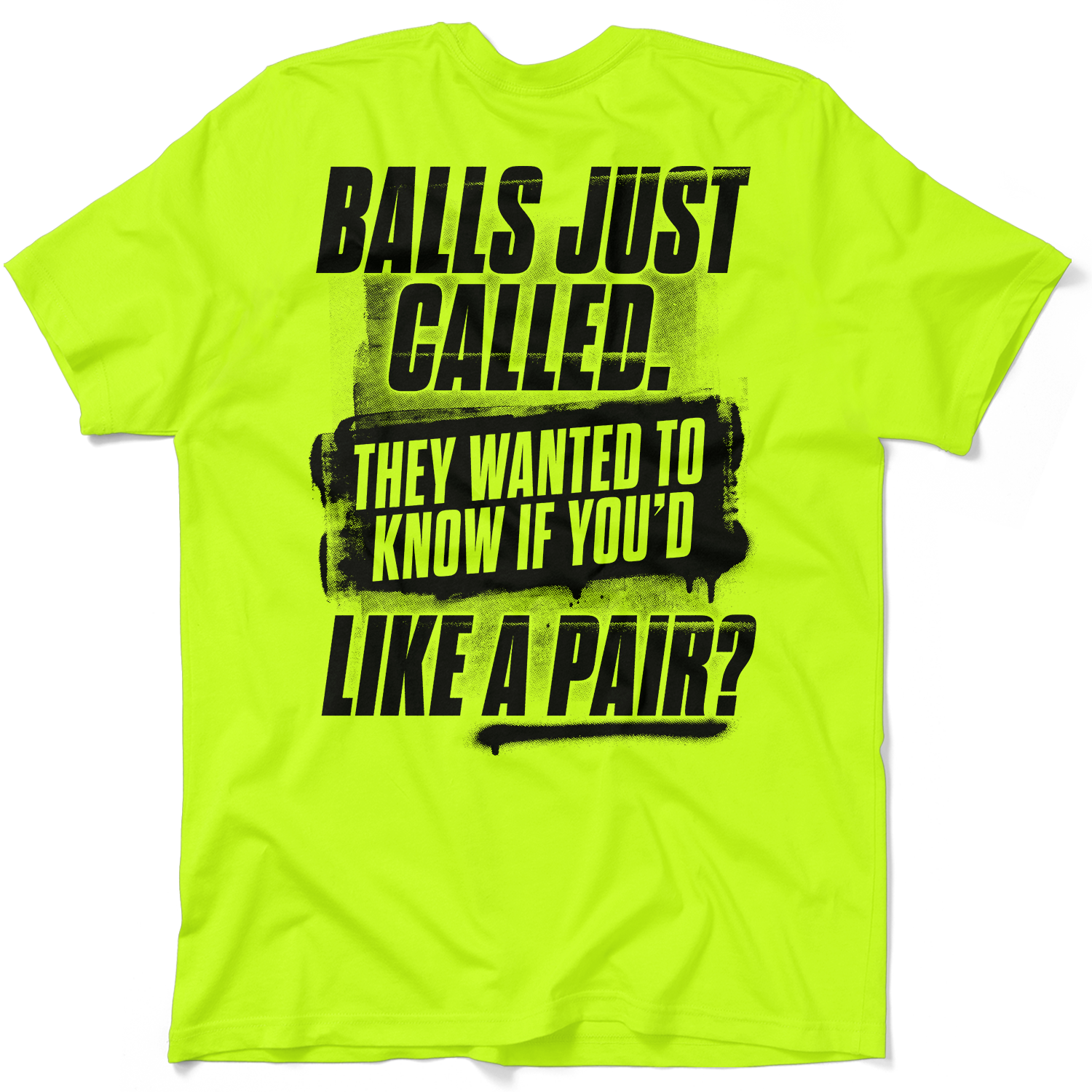 Balls - Safety Yellow T-Shirt
