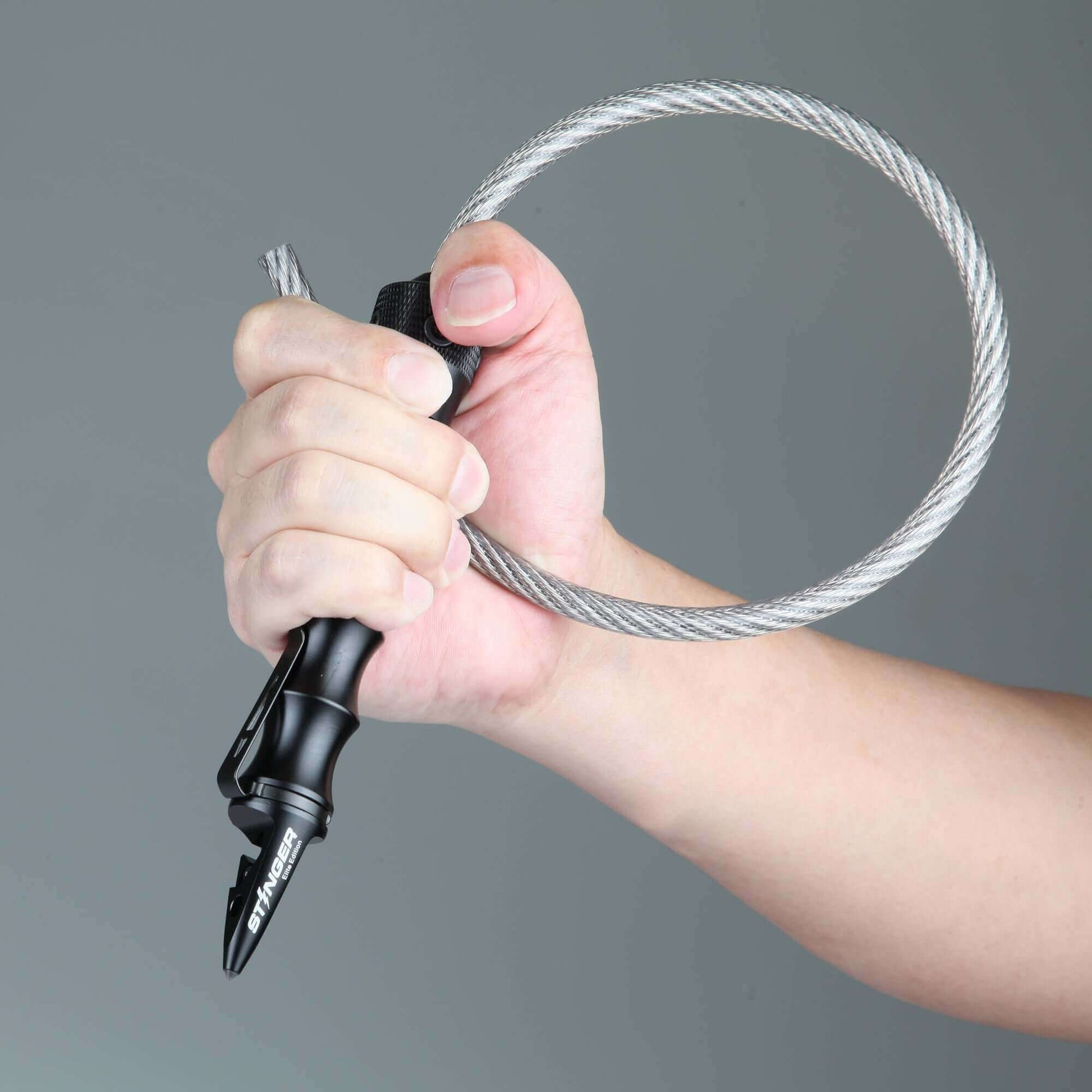 Stinger Whip Car Emergency Tool with Seat Belt Cutter and Window Breaker (Elite Edition, Black)