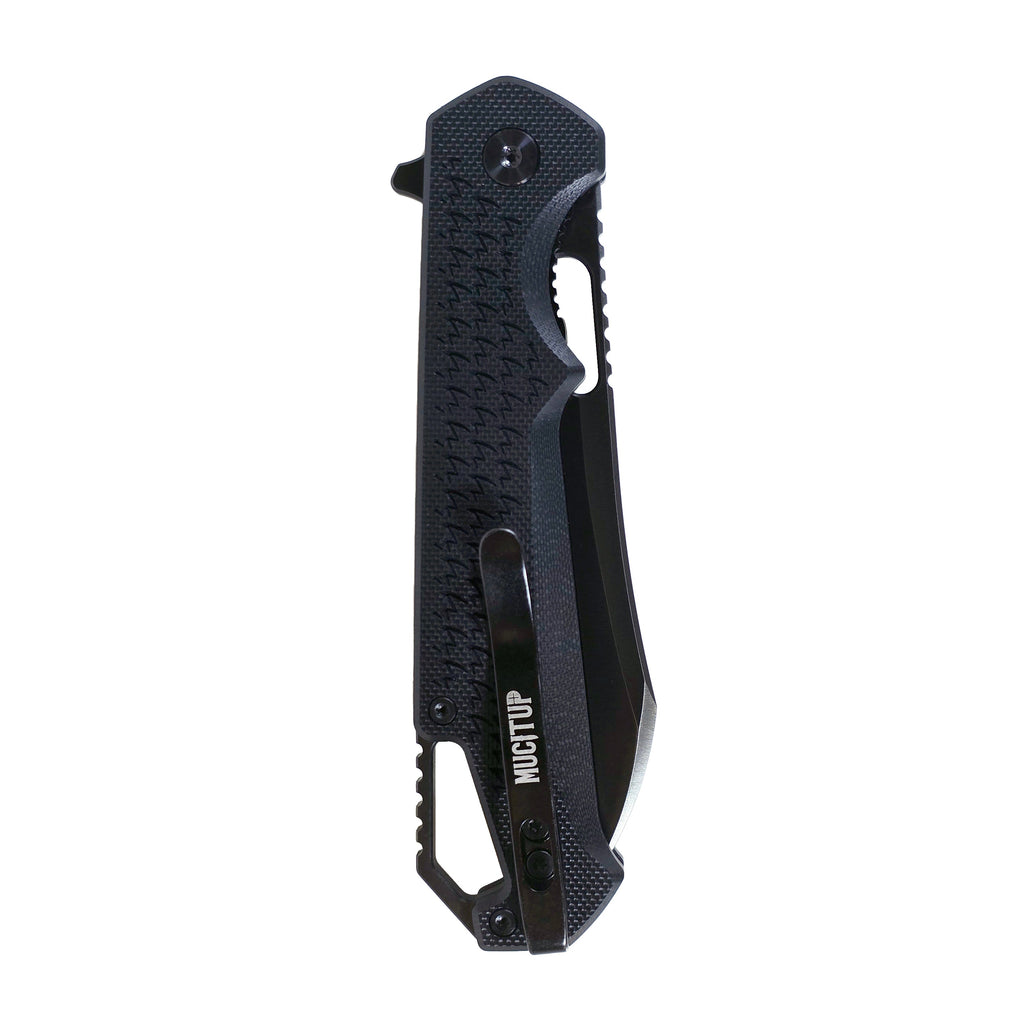 MUCITUP Ceros Blackout Edition – D2 DLC Rhino-Horn Blade | G10 Handle | Liner Lock EDC