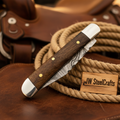 Rosewood Folding Knife 7.5" Handmade Damascus Steel Traditional Pocket Knife