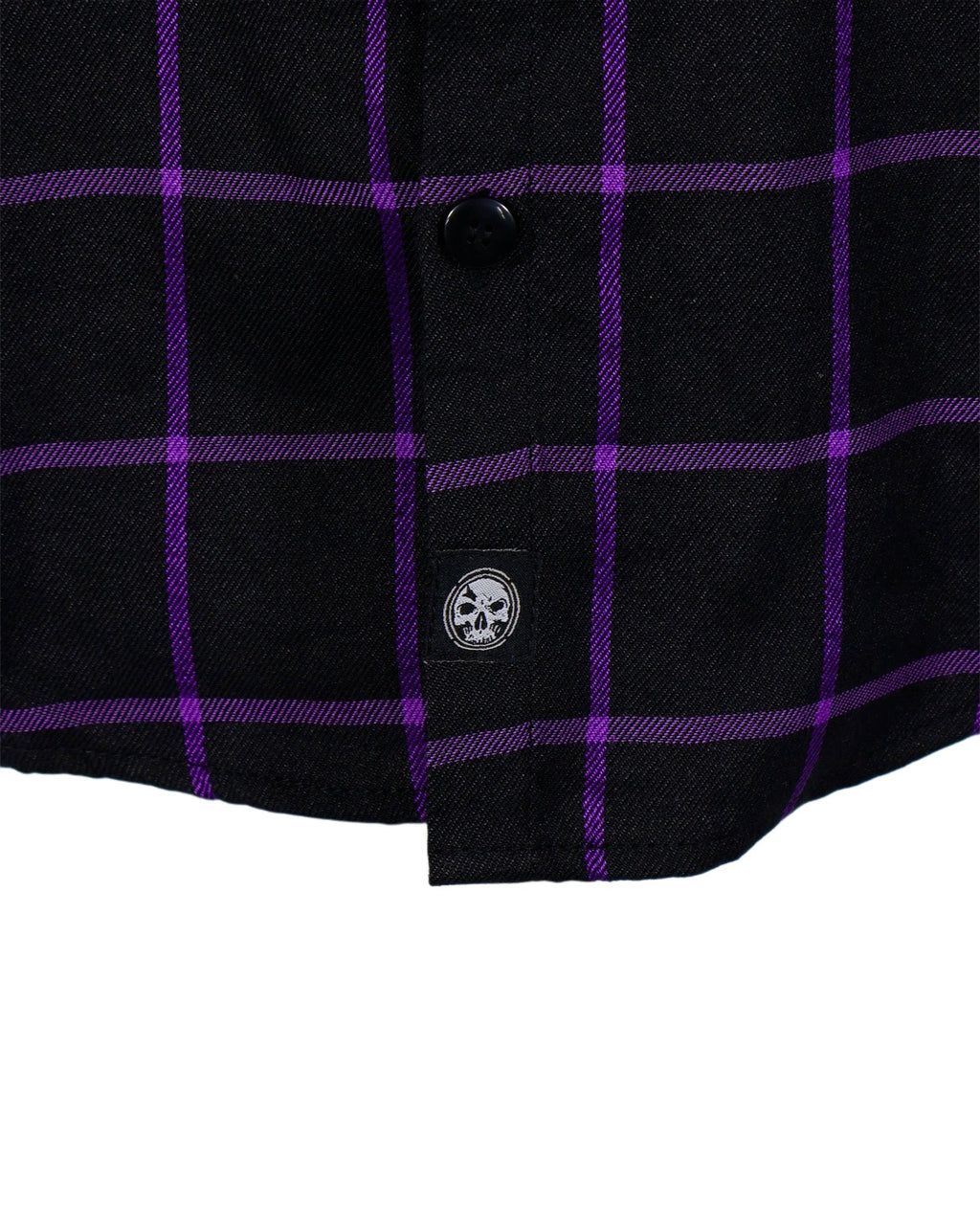 The "Raven" Black & Purple Flannel (Hidden Snap Collars)