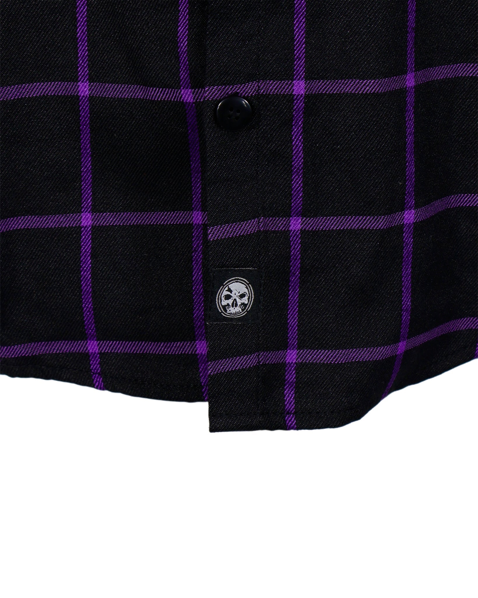 The "Raven" Black & Purple Flannel (Hidden Snap Collars)