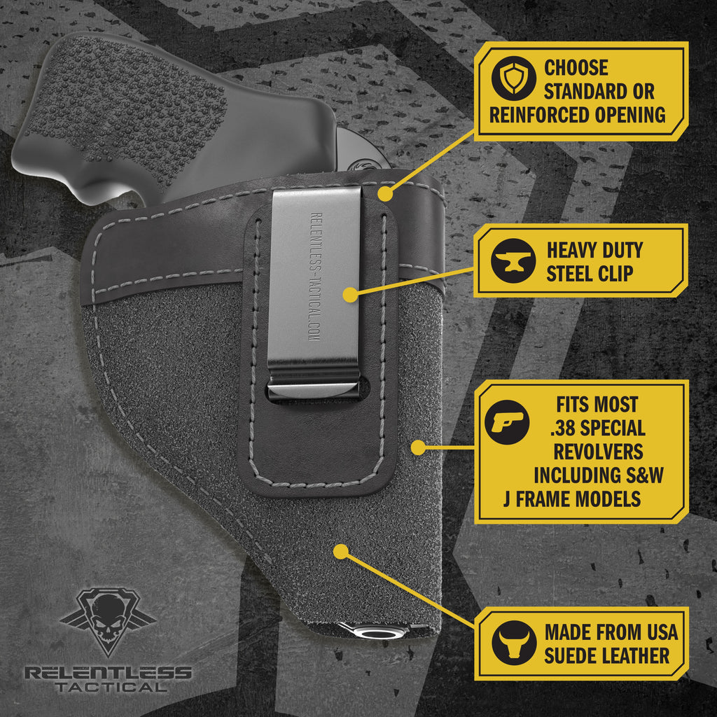 The Ultimate Suede Leather IWB Holster - J Frame / 38 Special - Lifetime Warranty - Made in USA