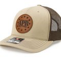 Hat with leather patch