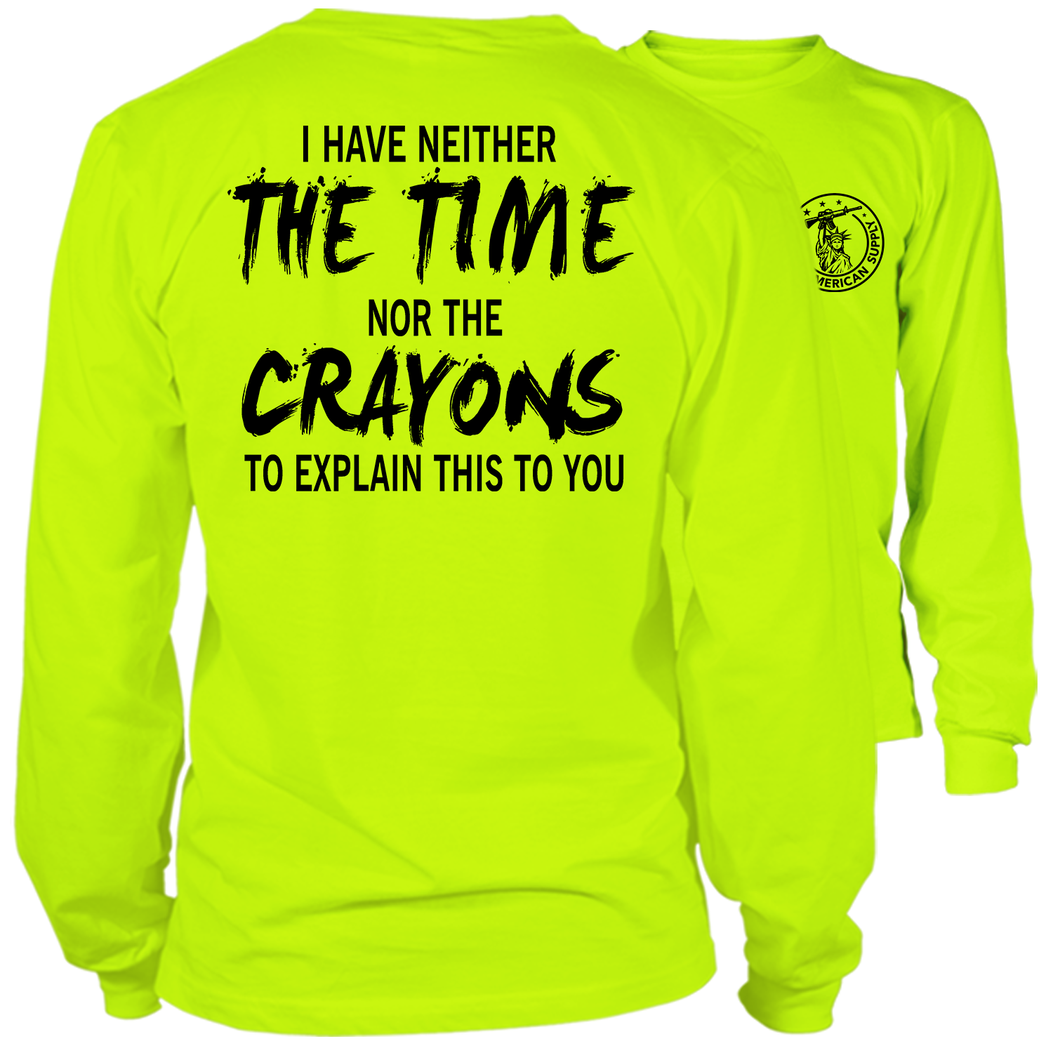 Crayons - Long Sleeve Hi-Vis Safety Yellow Shirt
