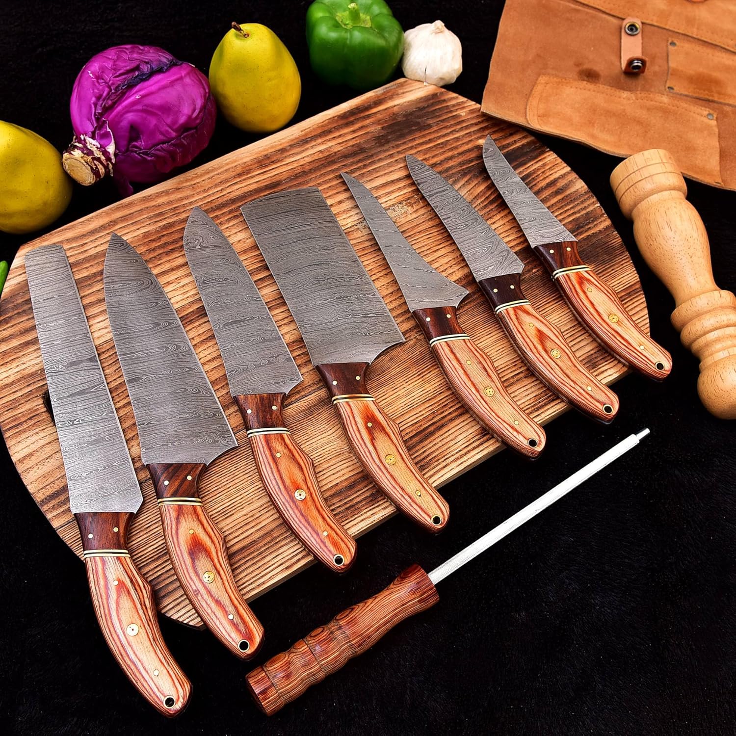 Custom Handmade Damascus Steel Chef’s Knife - 8" Blade