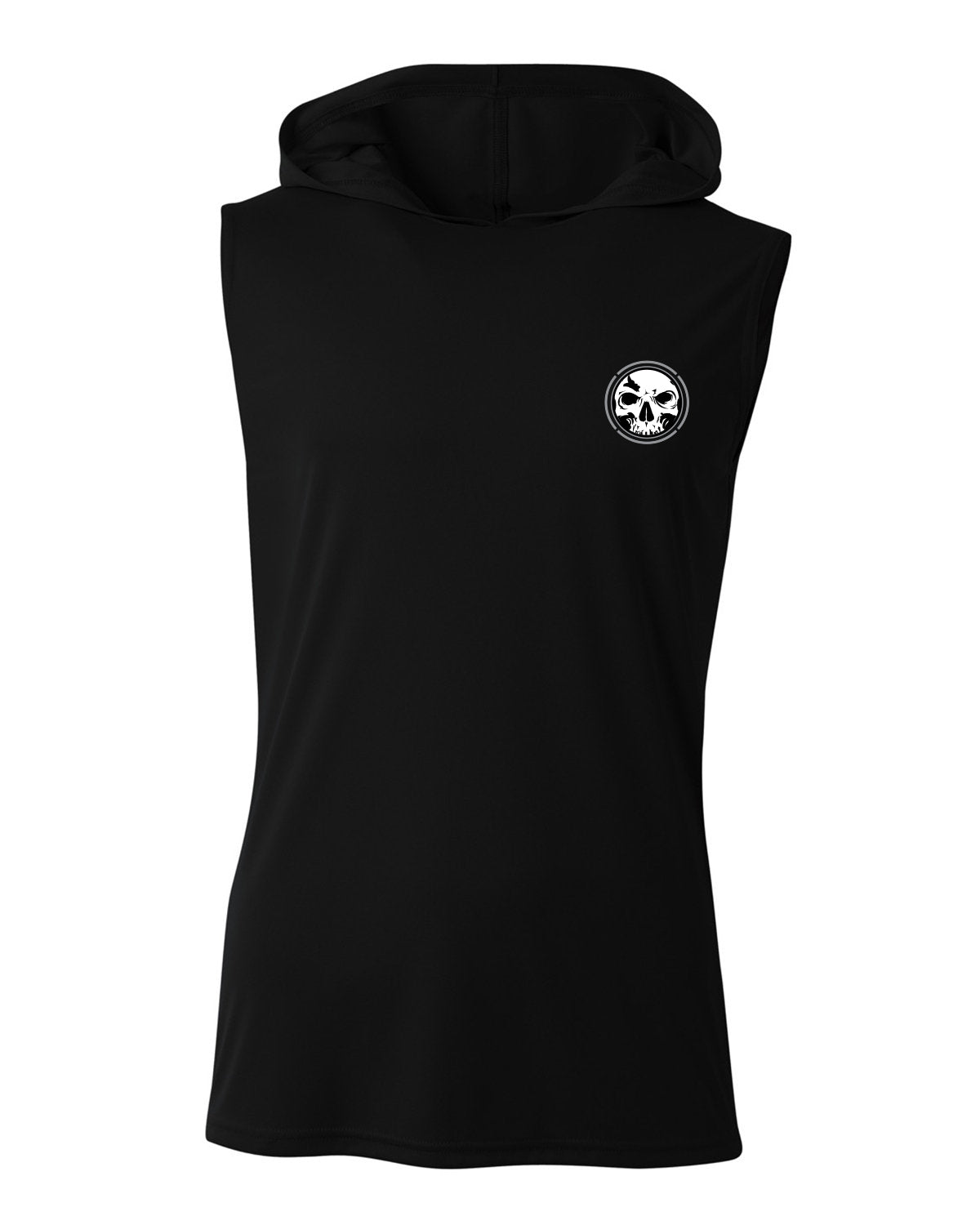 Men's Black Cooling Performance Sleeveless Hooded T-shirt