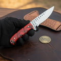 Red Swirl Resin Rasp Skinner with Distinctive Red Swirl Handle