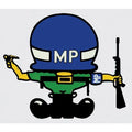 U.S. Army Decal - 3.75" x 3.5" - MP on Large Helmet with Small Animated Soldier