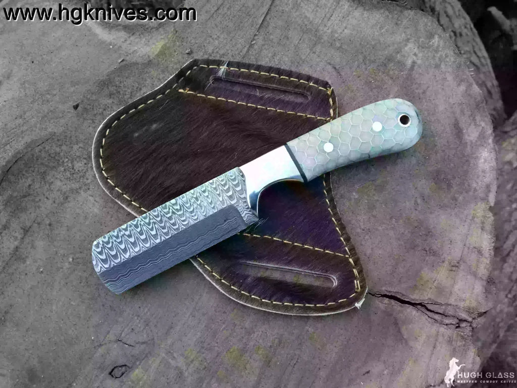 Honeycomb Handle Bull Cutter Knife for Ranch Work and Collecting