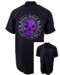 NEW! SHORT SLEEVE Men's Embroidered Shop Shirt - Purple Logo