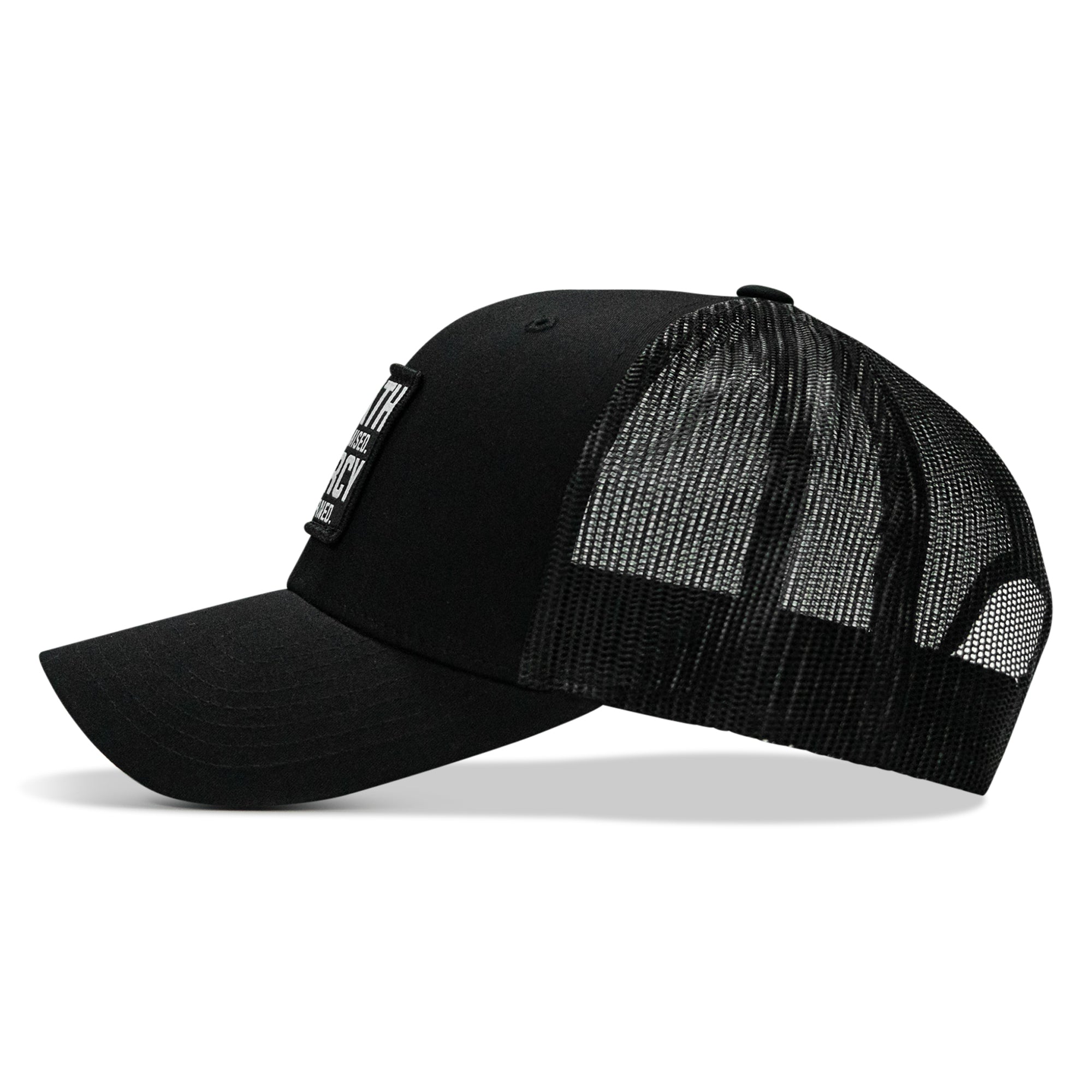 Death Is Promised. Mercy Is Earned Patch Snapback Hat