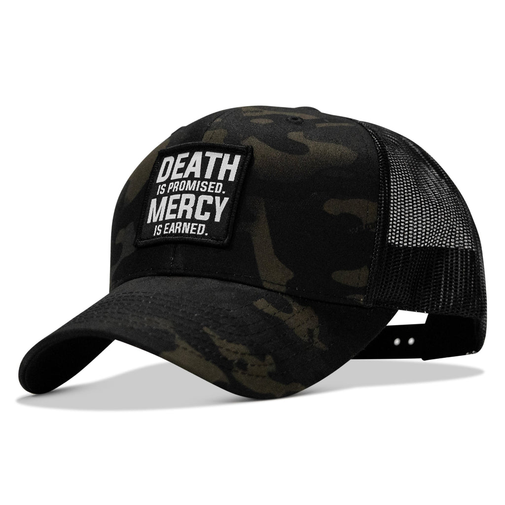 Death Is Promised. Mercy Is Earned Patch Snapback Hat