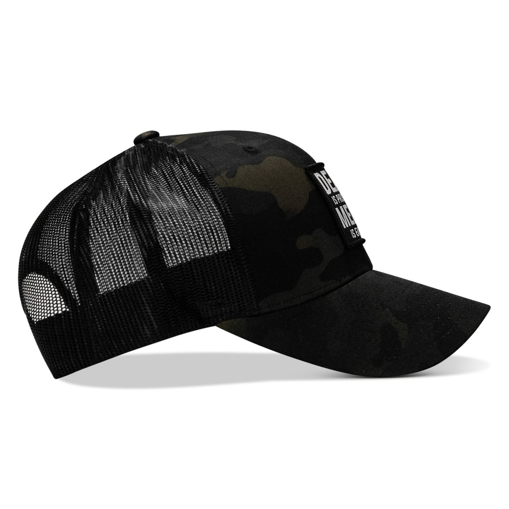 Death Is Promised. Mercy Is Earned Patch Snapback Hat