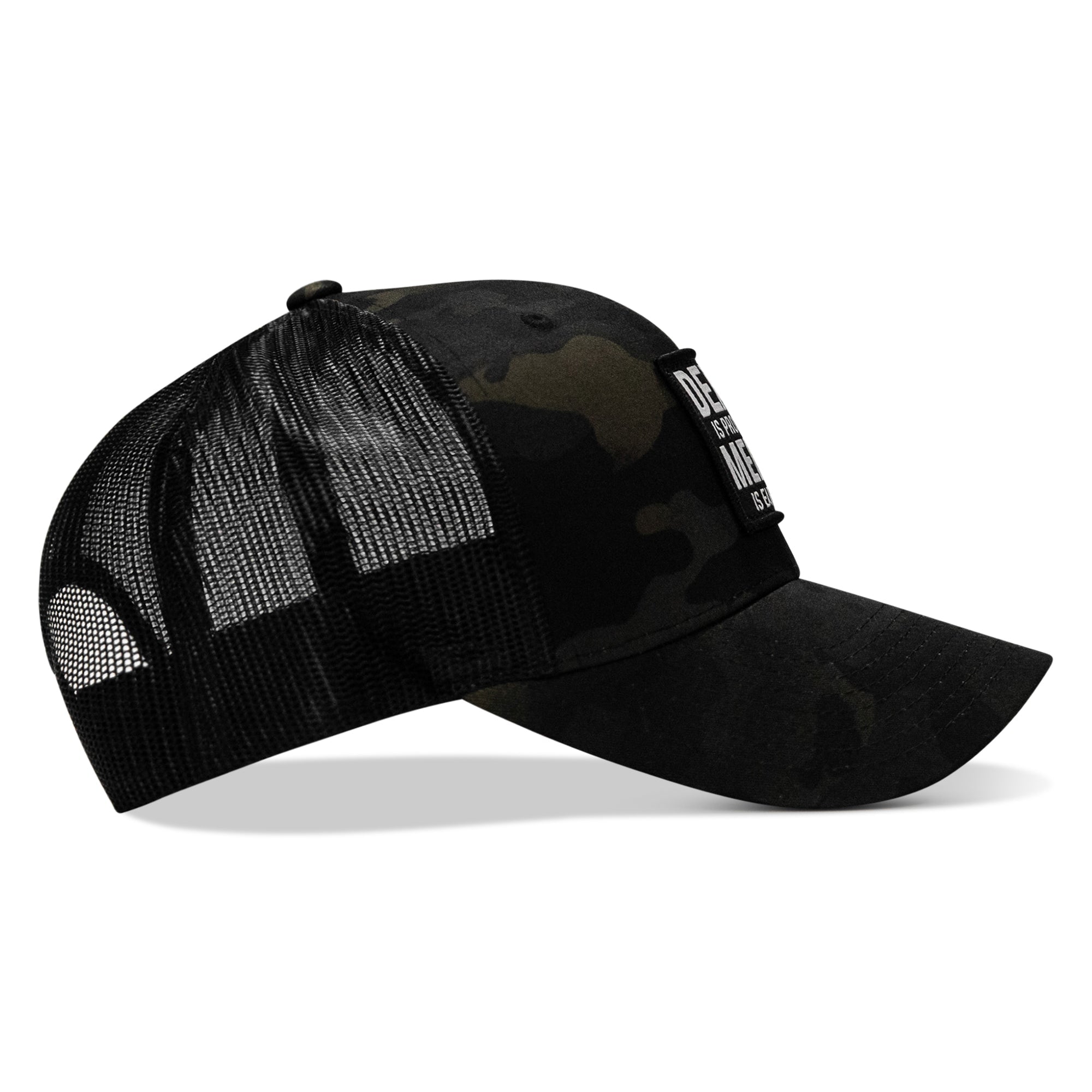 Death Is Promised. Mercy Is Earned Patch Snapback Hat