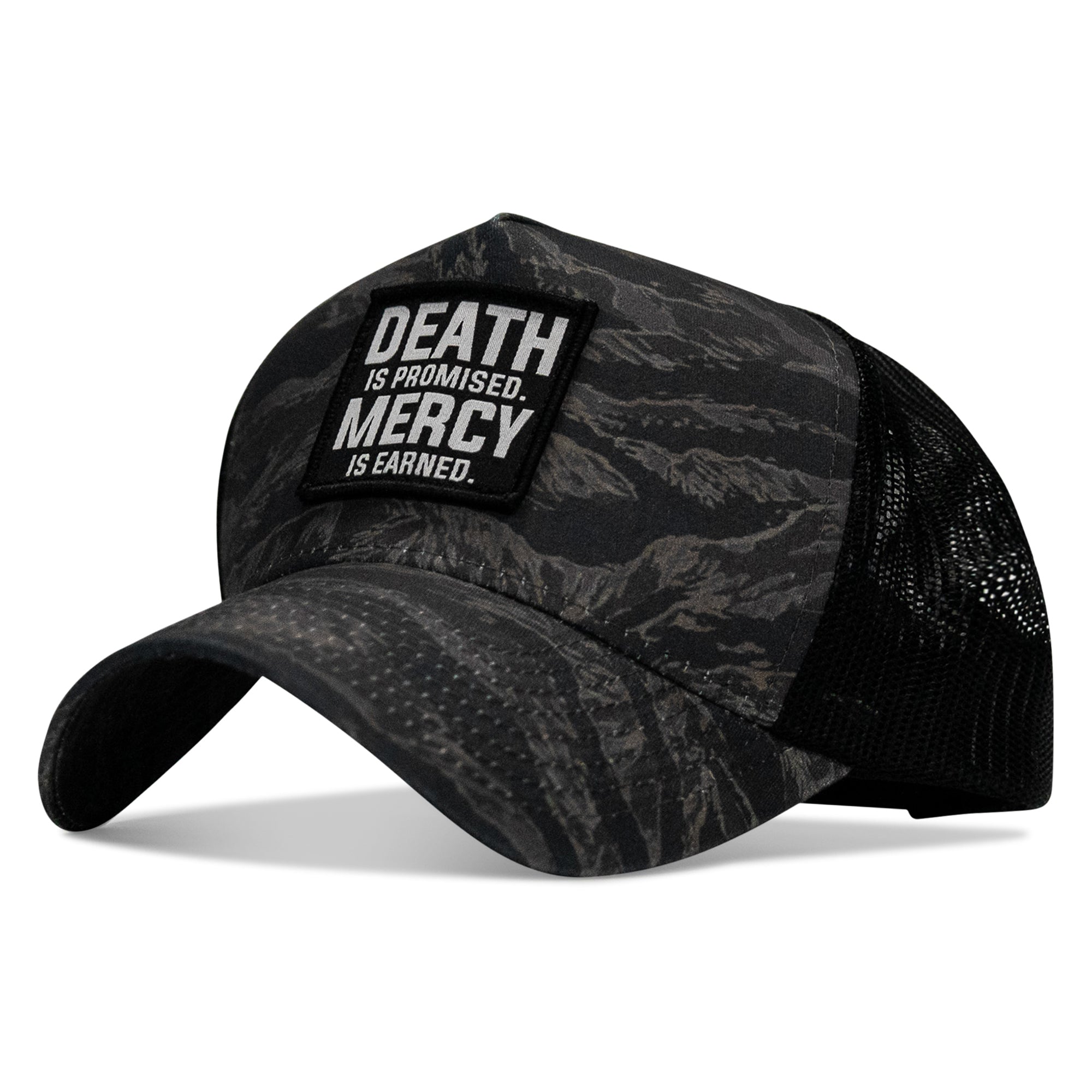 Death Is Promised. Mercy Is Earned Patch Five Panel Breacher Snapback Hat