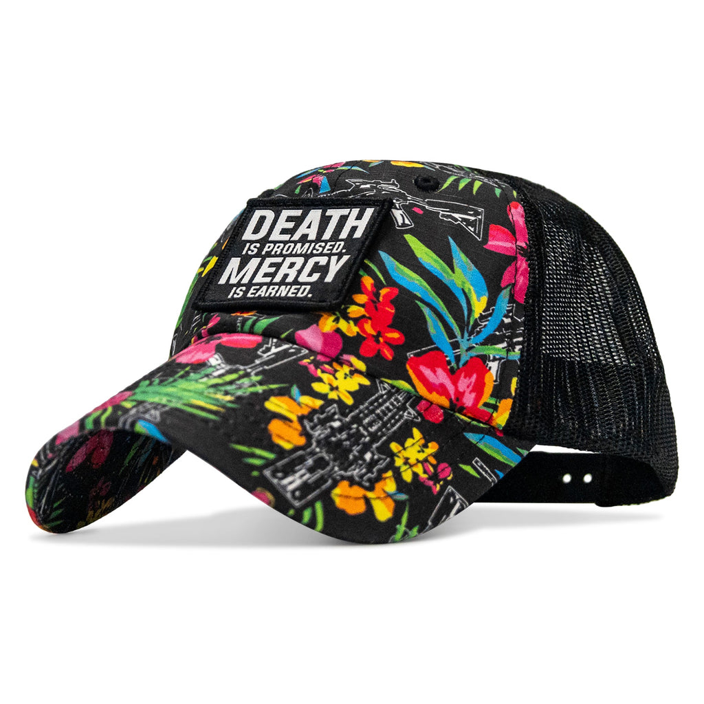 Death Is Promised. Mercy Is Earned Patch. Tactical Ripstop Mesh Snapback Hat