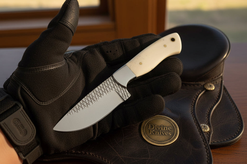 Bone Western Rasp Cowboy Knife with Rasp File Blade