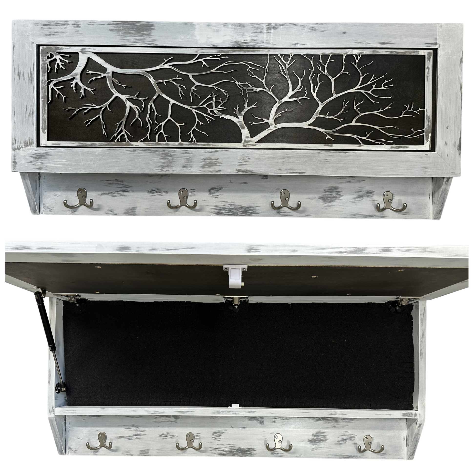 Coat Rack Hidden Gun Storage - Winter Tree