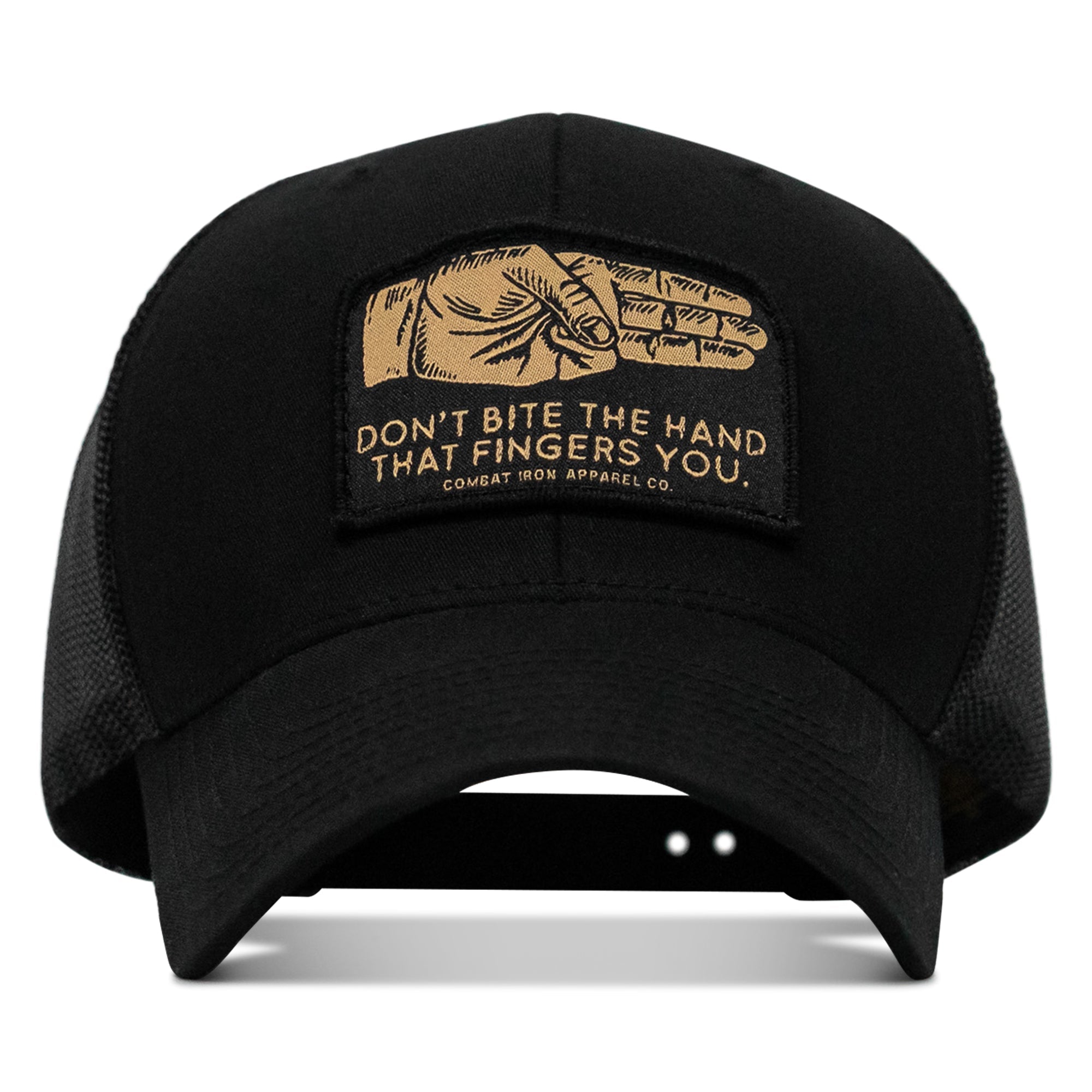 Don't Bite The Hand That Fingers you Patch Snapback Hat