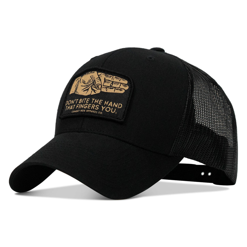 Don't Bite The Hand That Fingers you Patch Snapback Hat