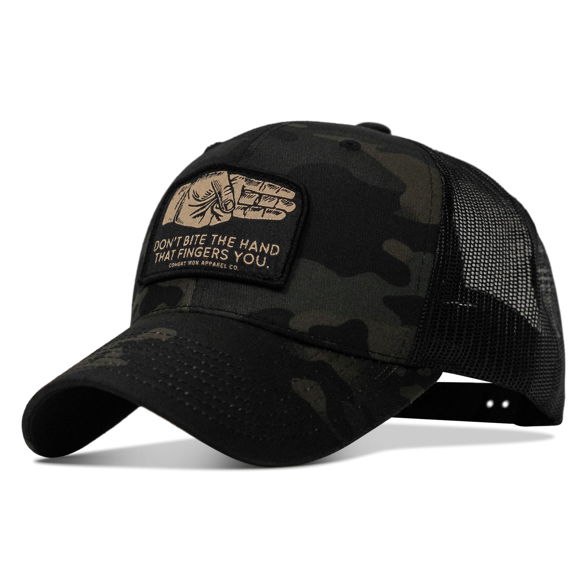 Don't Bite The Hand That Fingers you Patch Snapback Hat