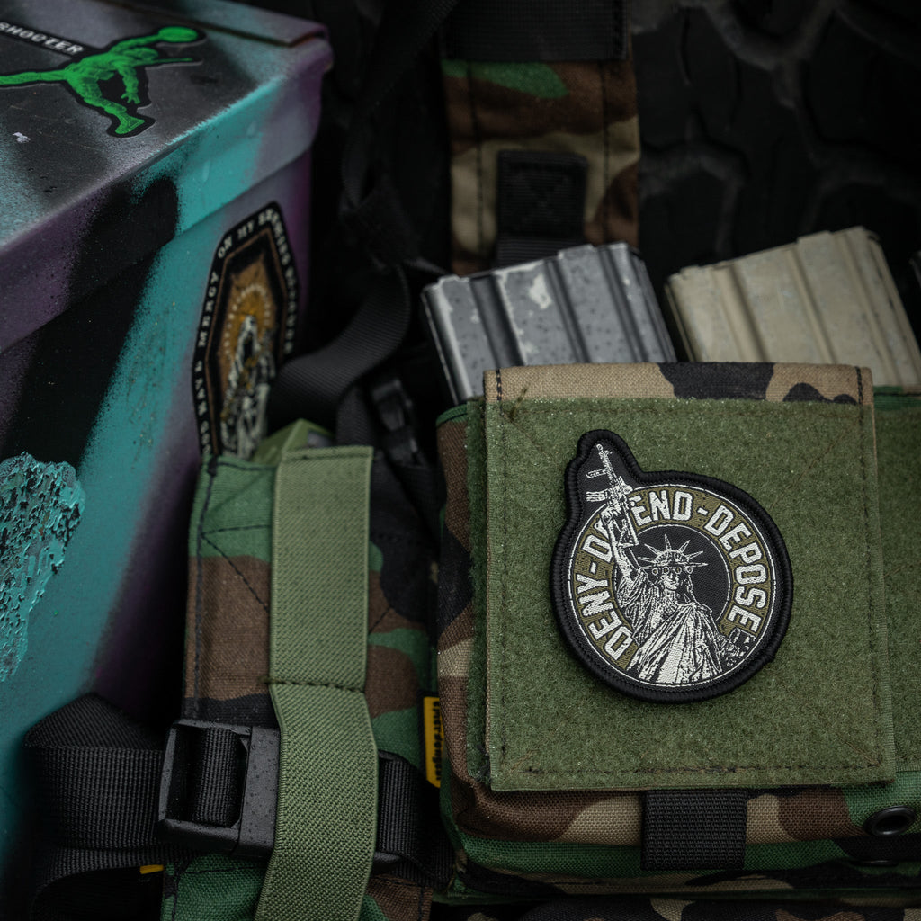 Deny. Defend. Depose. Velcro Patch