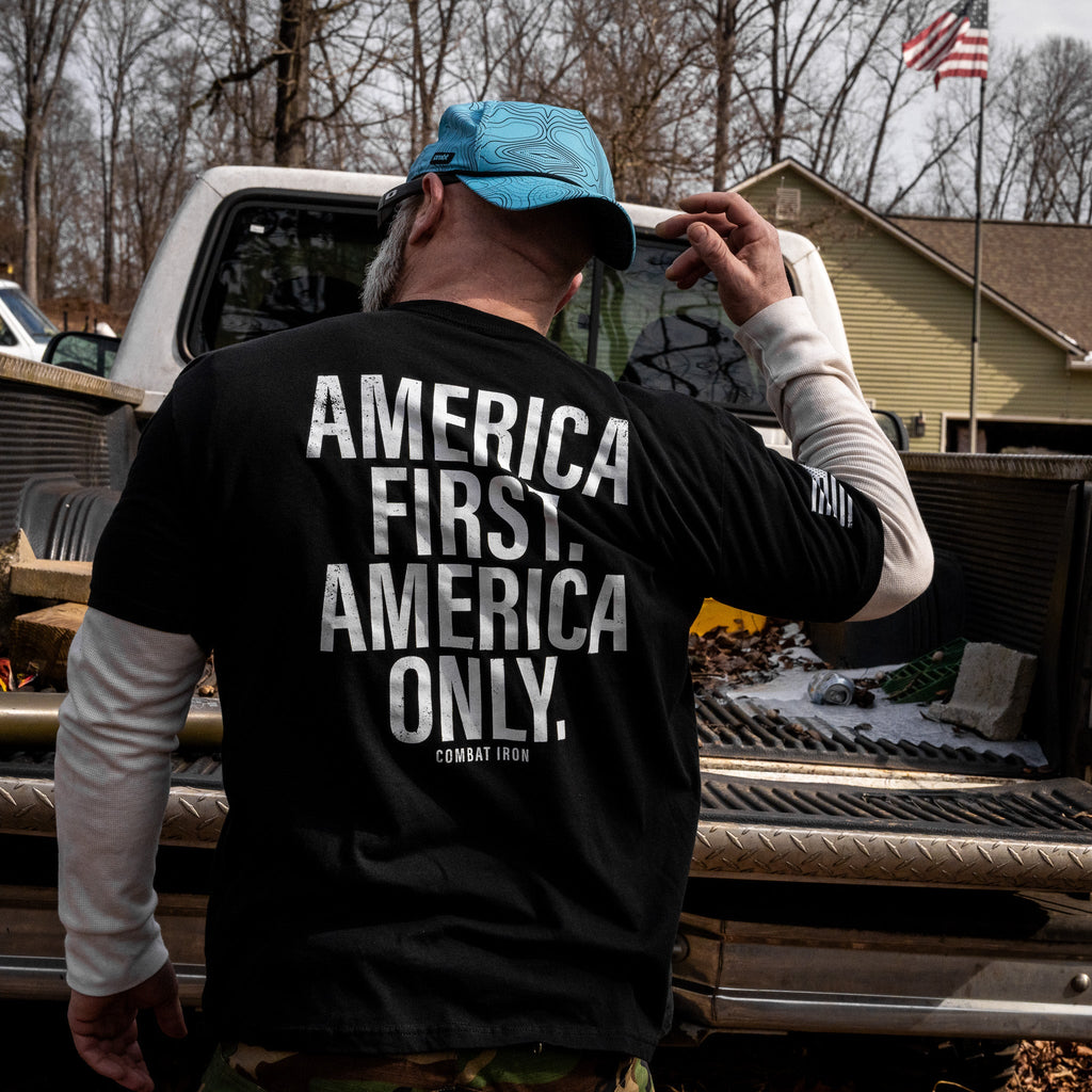 America First. American Only. Men's T-Shirt