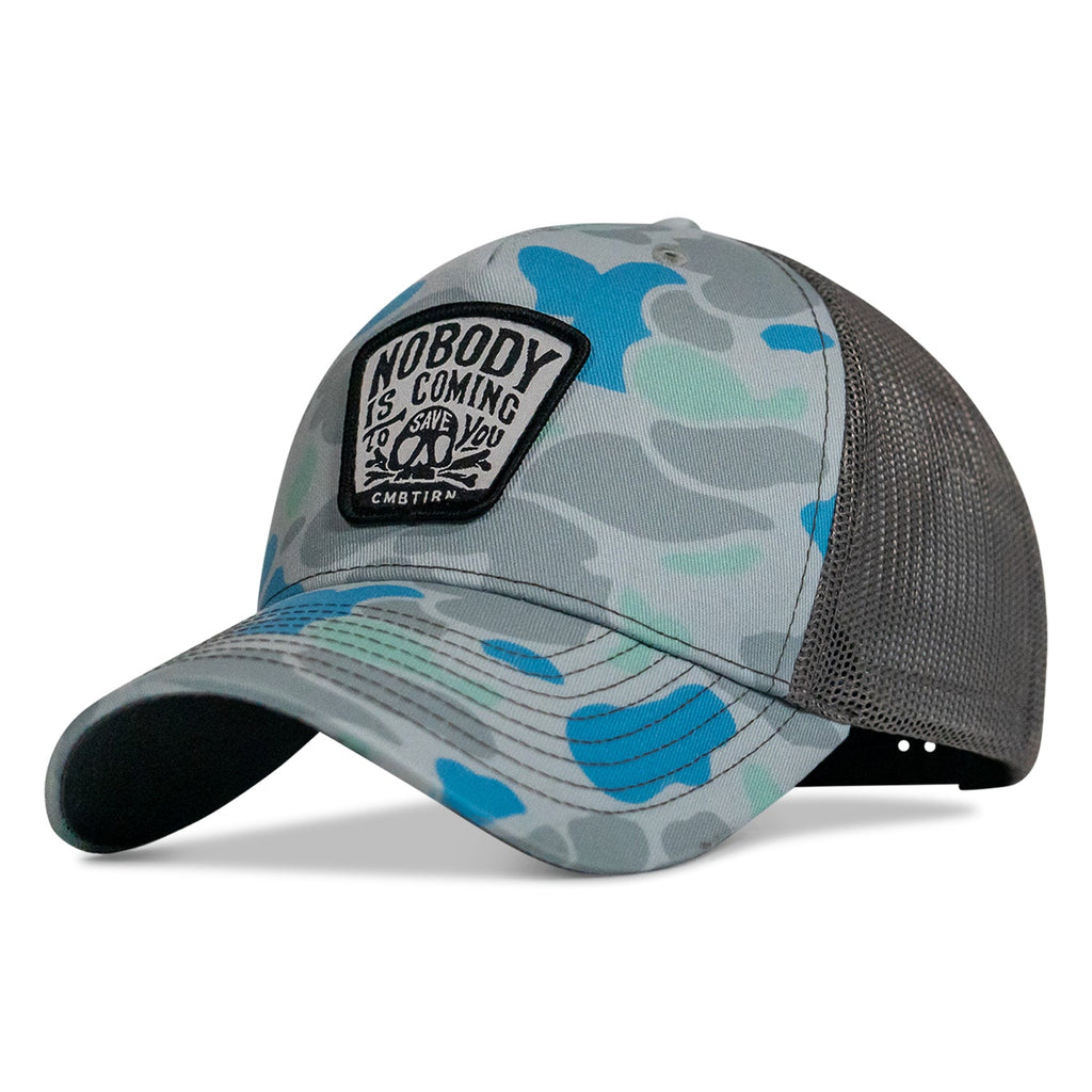 Nobody Is Coming To Save You Skull Patch Snapback Hat