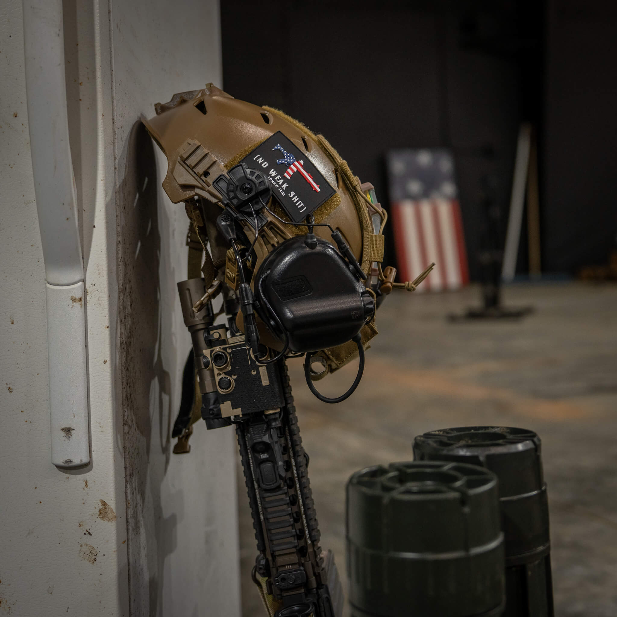 No Weak Shit American Flag Rifle PVC Patch
