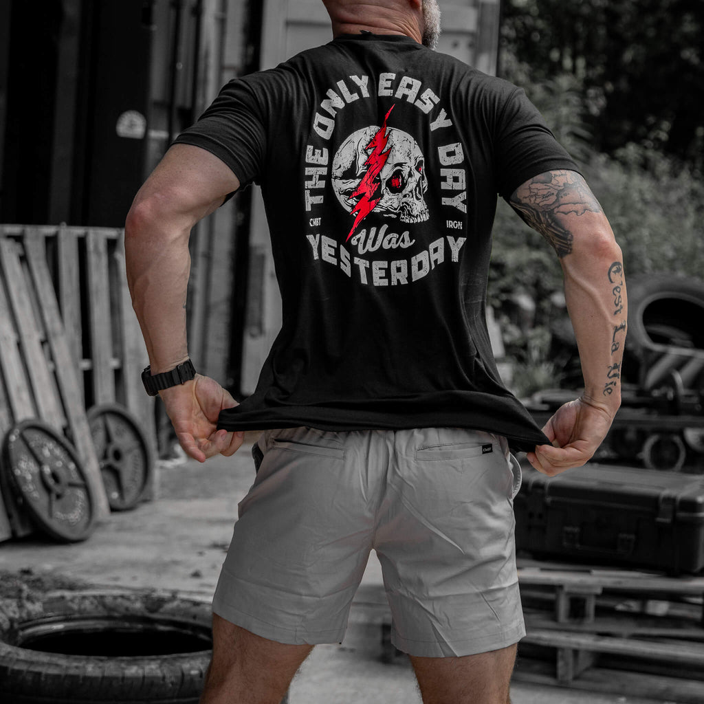 Only Easy Day Was Yesterday Skull Men's T-Shirt