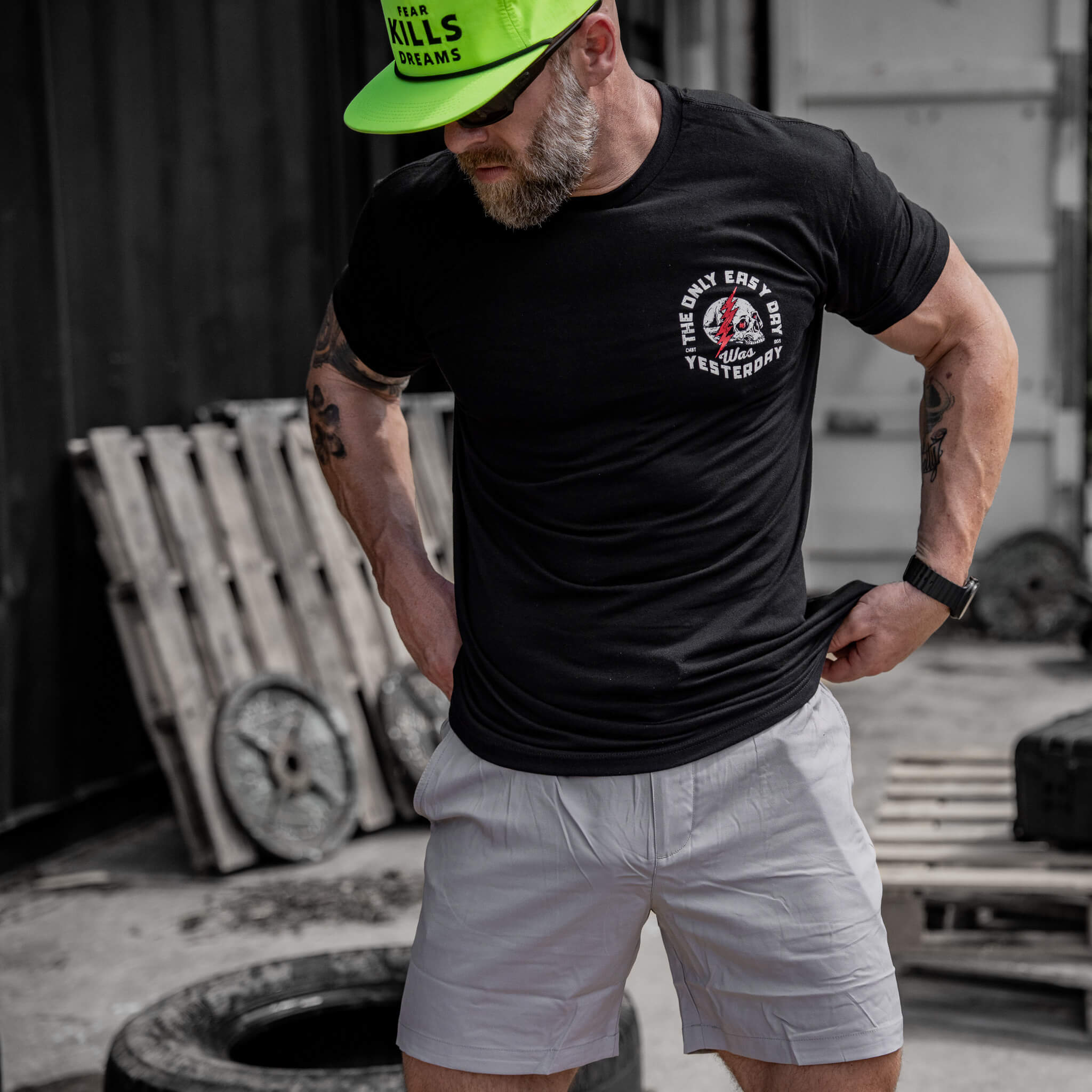 Only Easy Day Was Yesterday Skull Men's T-Shirt