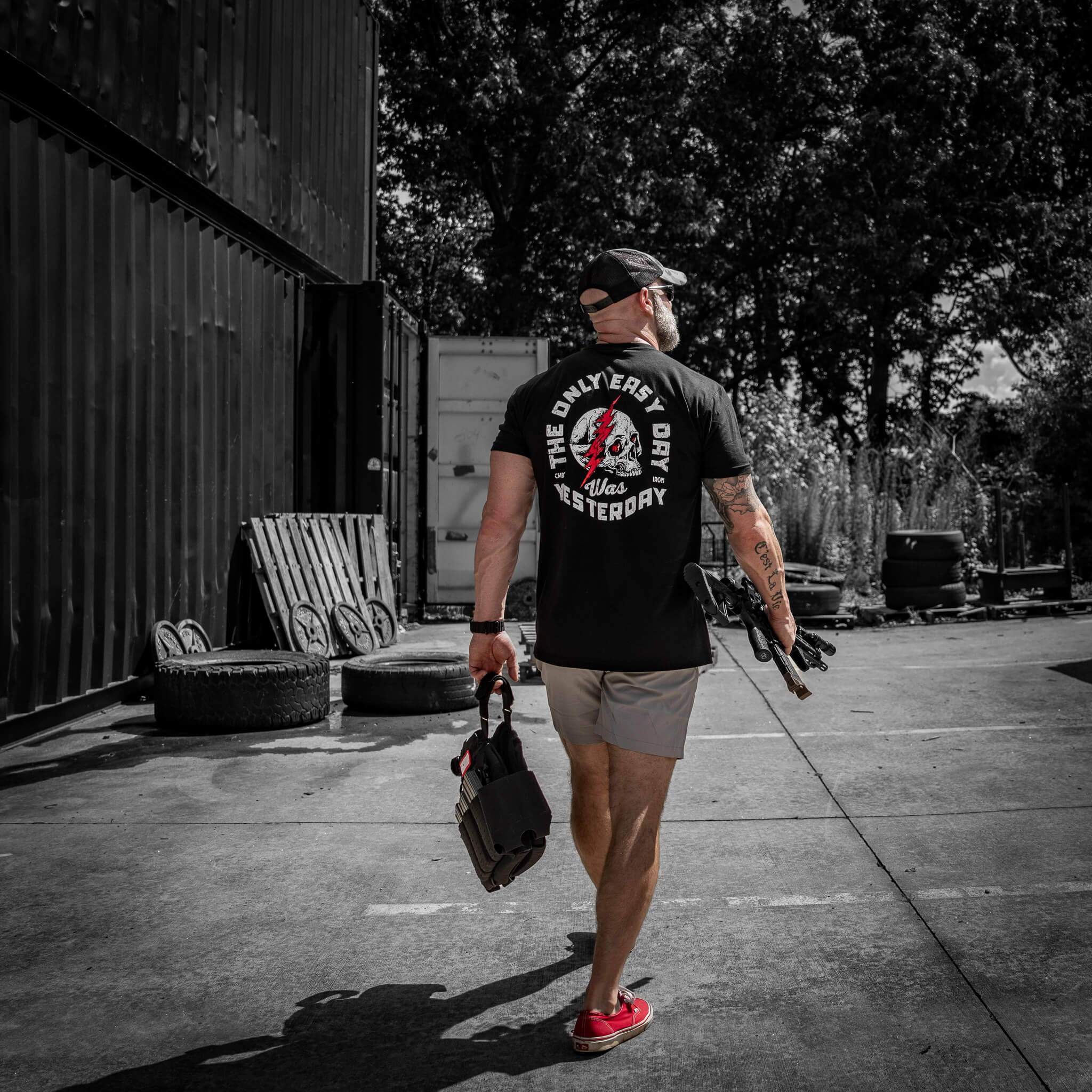 Only Easy Day Was Yesterday Skull Men's T-Shirt