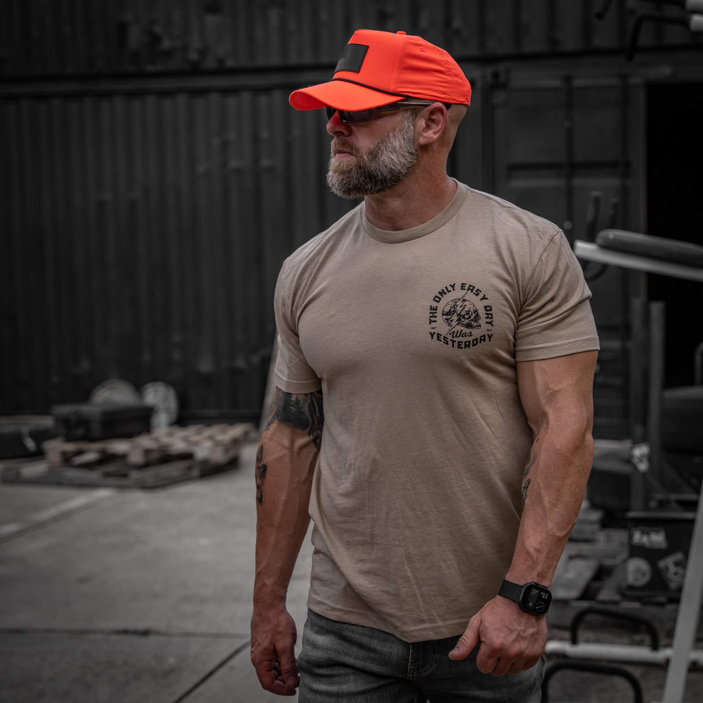Only Easy Day Was Yesterday Skull Men's T-Shirt