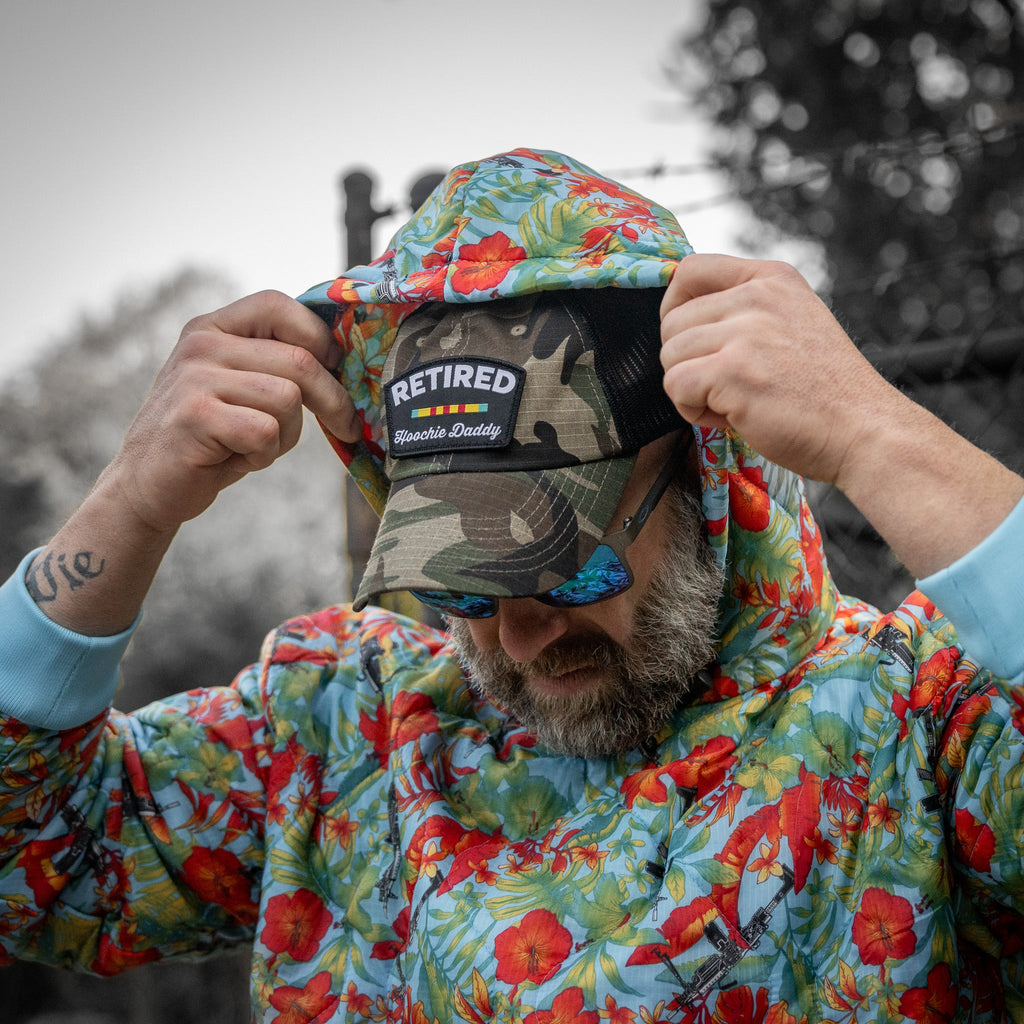 Retired Hoochie Daddy Veteran Patch Ripstop Tactical Mesh Snapback Hat