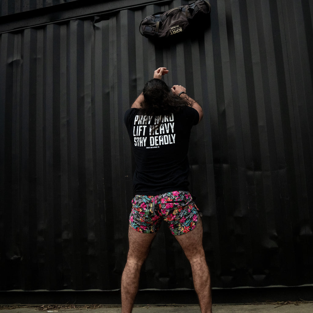 Pray Hard. Lift Heavy. Stay Deadly. V2 Men's T-Shirt