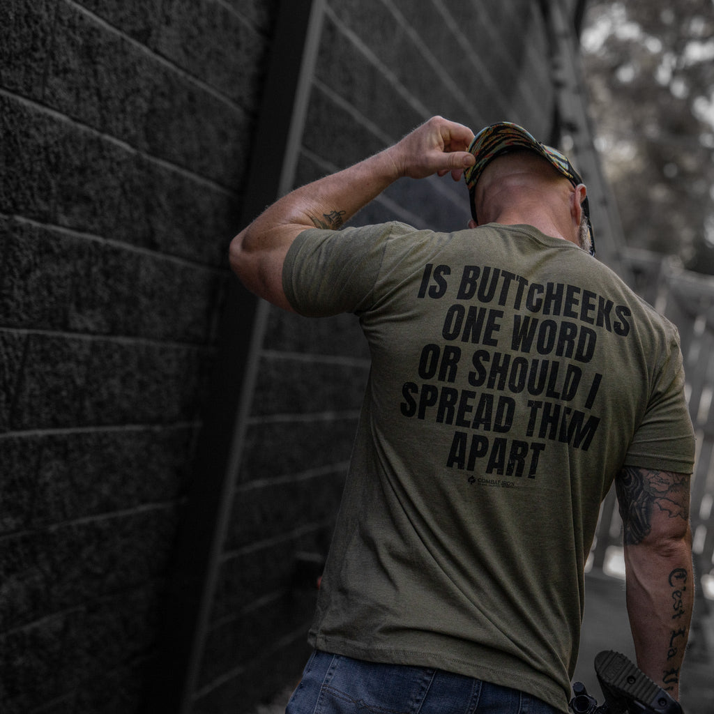 Is Buttcheeks One Word Or Should I Spread Them Apart Men's T-Shirt