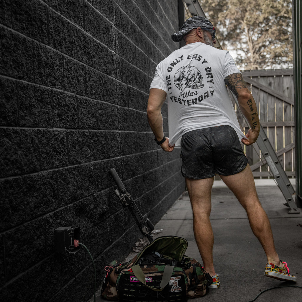 Only Easy Day Was Yesterday Skull Men's T-Shirt