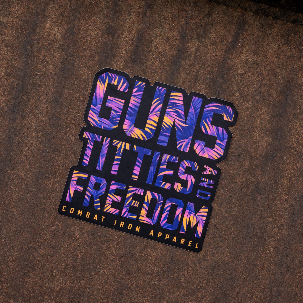 Guns, Titties and Freedom Floral Decal