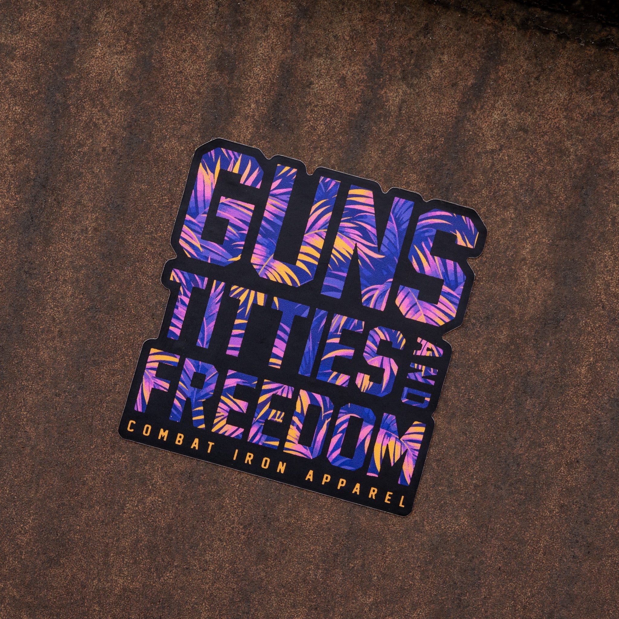 Guns, Titties and Freedom Floral Decal