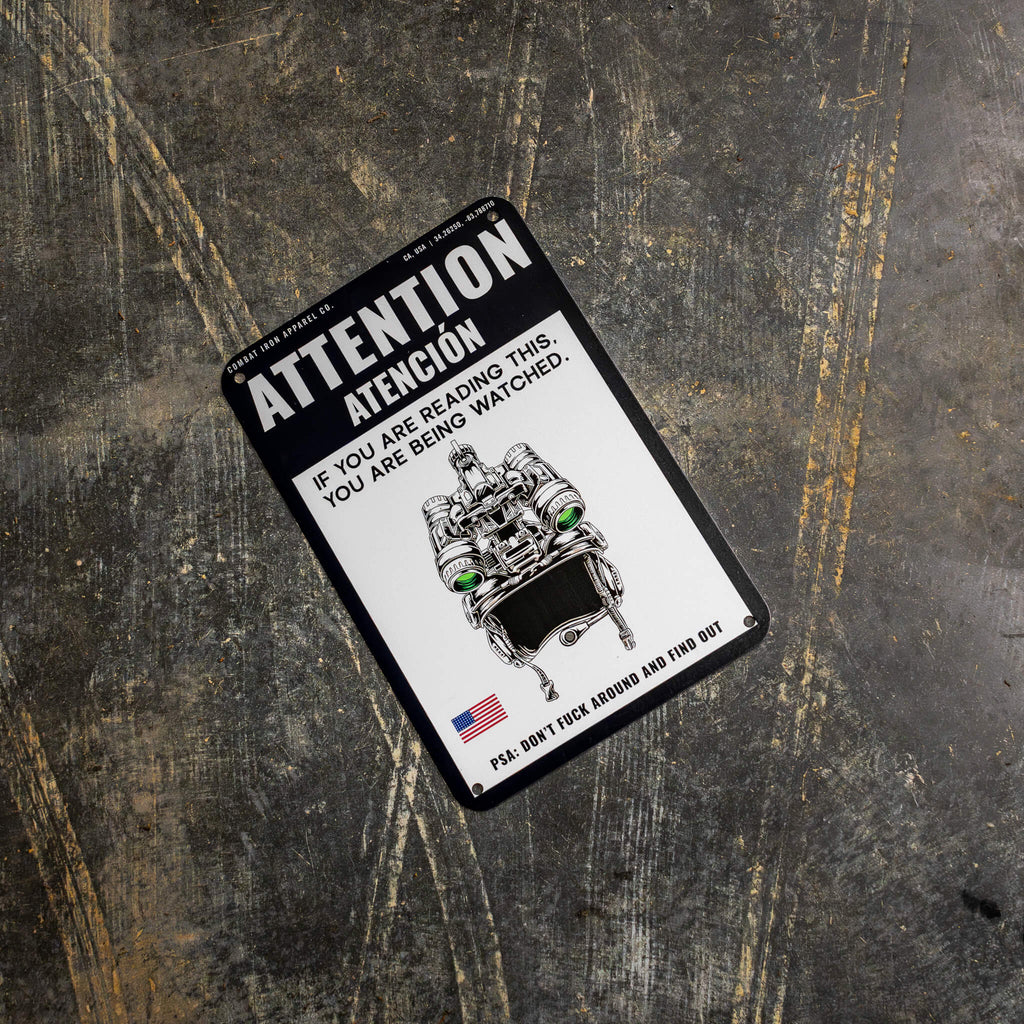 Attention You Are Being Watched Wall Mounted Metal Sign