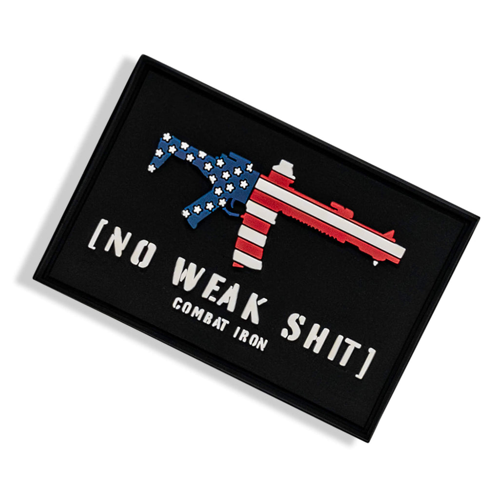 No Weak Shit American Flag Rifle PVC Patch
