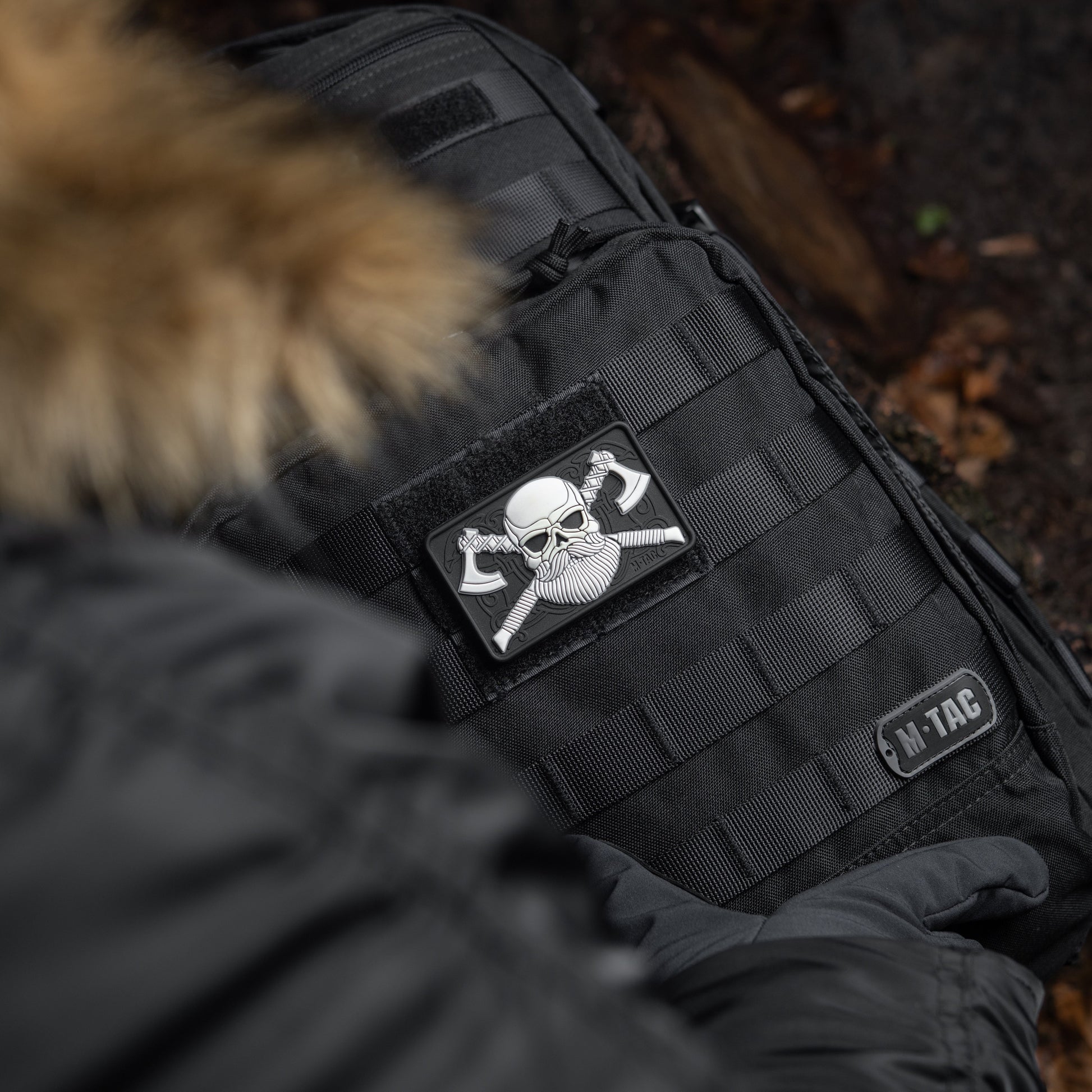 M-Tac Bearded Skull with Axes 3D PVC