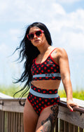 Women's Skull Print High-Waisted Bikini Bottom