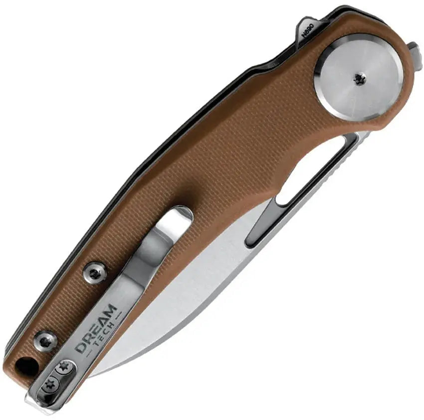 Dreamtech Brown Button Lock Folding Knife