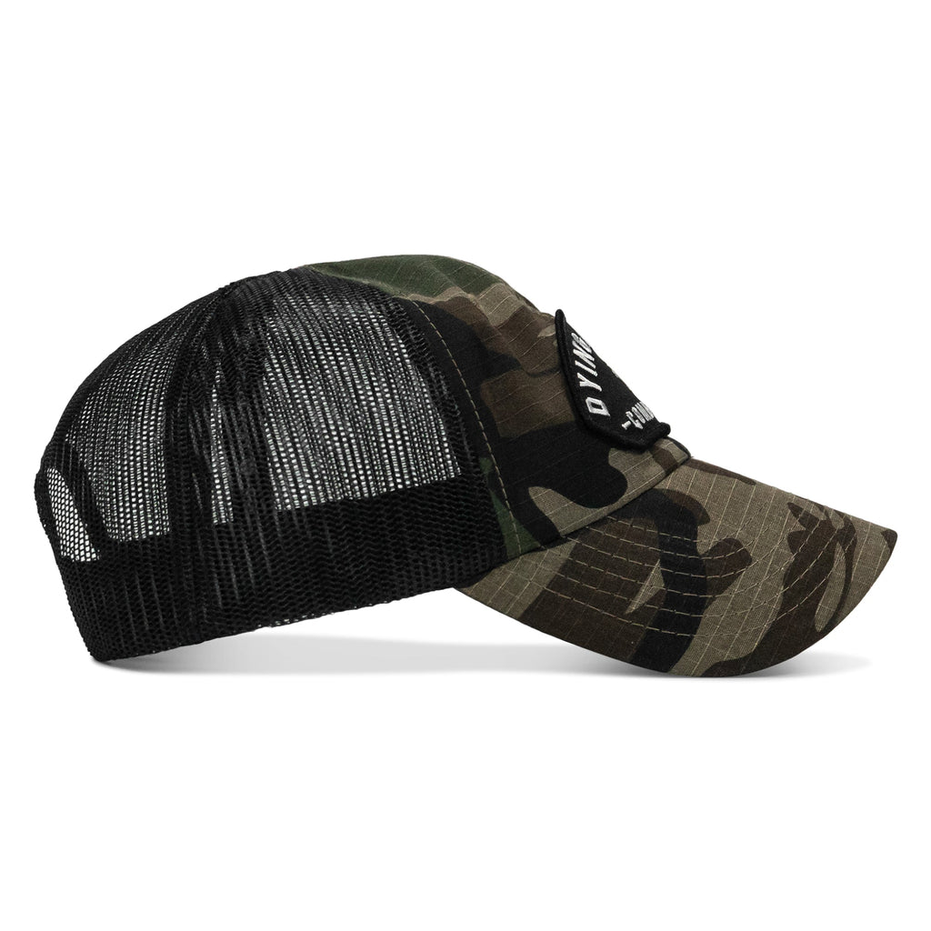 Dying Is Easy Arched Patch Tactical Ripstop Mesh Snapback Hat