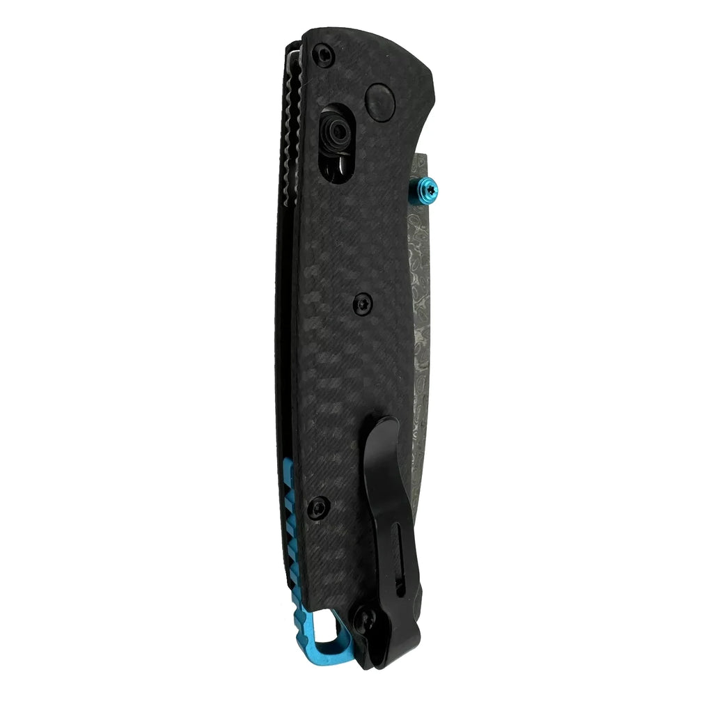 Damascus Folding Knife Carbon Fiber Handle with Pocket Clip - EDC Tactical Blade